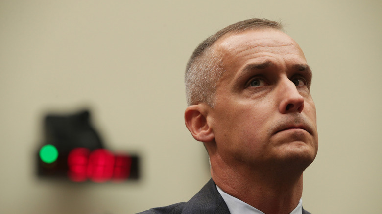 Corey Lewandowski testifying during a hearing before the House Judiciary Committee in the Rayburn House Office Building on Capitol Hill