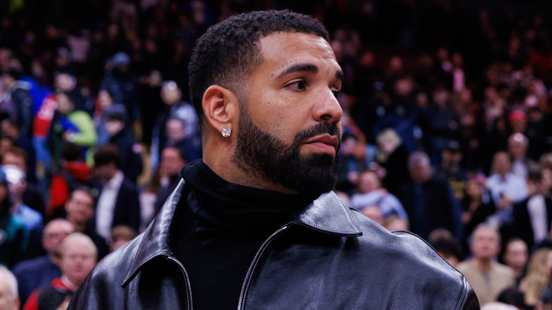 Drake at a basketball game
