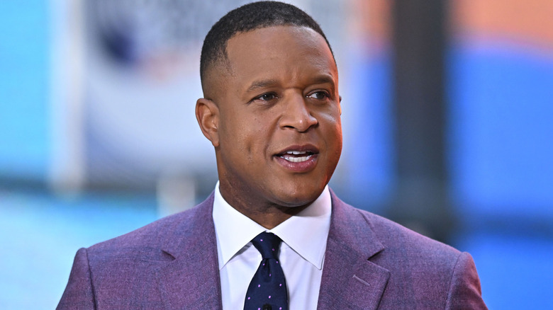 Craig Melvin speaking on the set of 