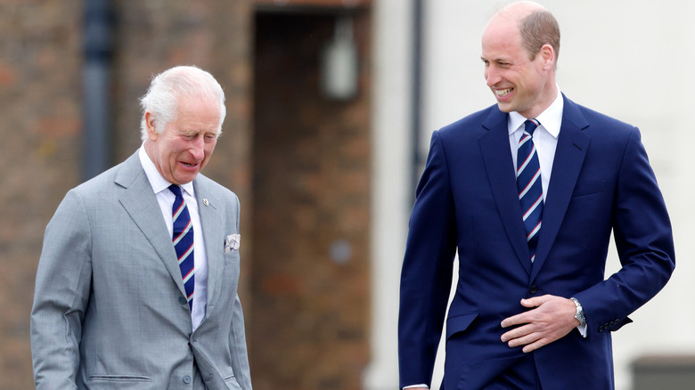 King Charles and Prince William walking