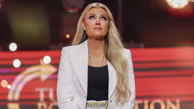 Erika Kirk looking up