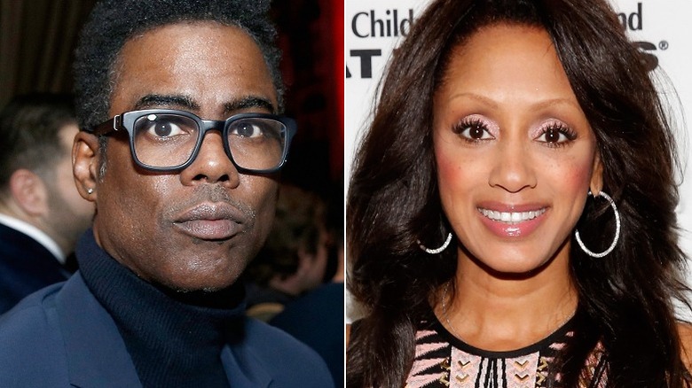 Chris Rock and Malaak Compton-Rock split image